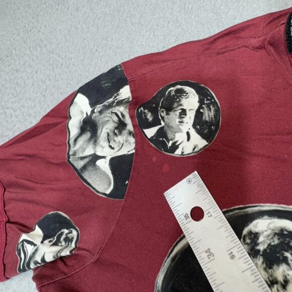 Dolce & Gabbana Shirt Womens Large 48 Red Steeve McQueen All Over Print Italy - Picture 8 of 11